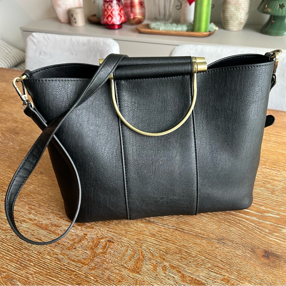 Antik Kraft Vegan Leather Tote Bag with Metal Ring